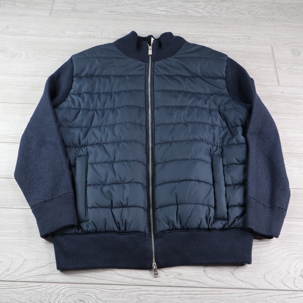 Hugo Boss H-Esfero Wool Jacket with Padded Front Men's Navy Size XL Slim Fit